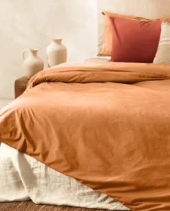 Discount Bassols Funda Nórdica de Algodón Lavado Florencia Naranja