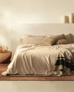 Shop Bassols Funda Nórdica Sahara Beige Mate de Algodón Lavado
