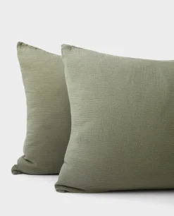 Shop Bassols Fundas de Almohada de Gasa Gauze Verde