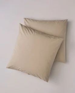 Fashion Bassols Fundas de Cojines Cotton Beige (Pack 2 unidades)