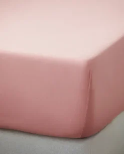 Online Bassols Sábana Bajera Sahara Rosa Mate de Algodón Lavado